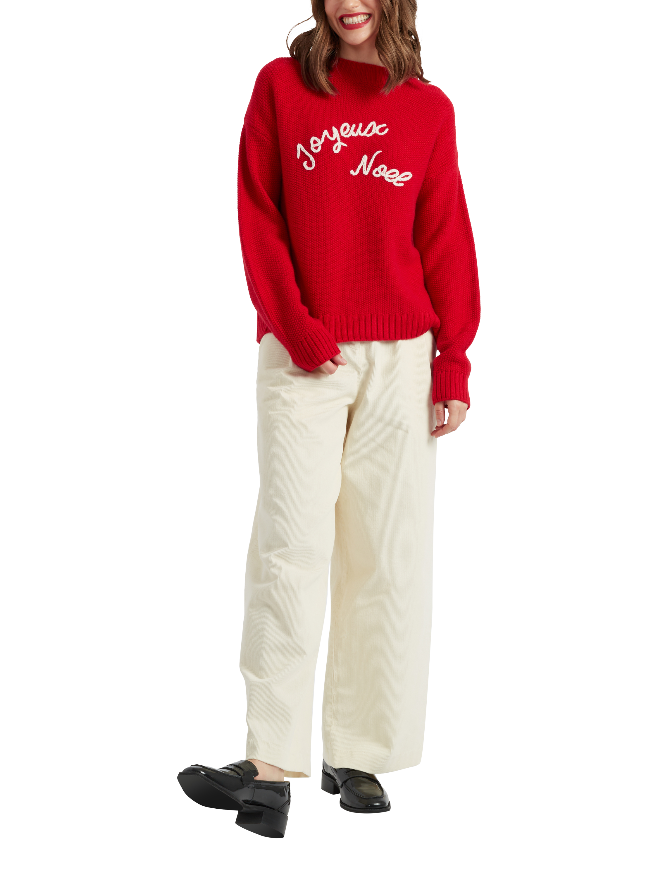 Chinti & Parker Joyeux Noel Fine Knit Jumper, Velvet Red