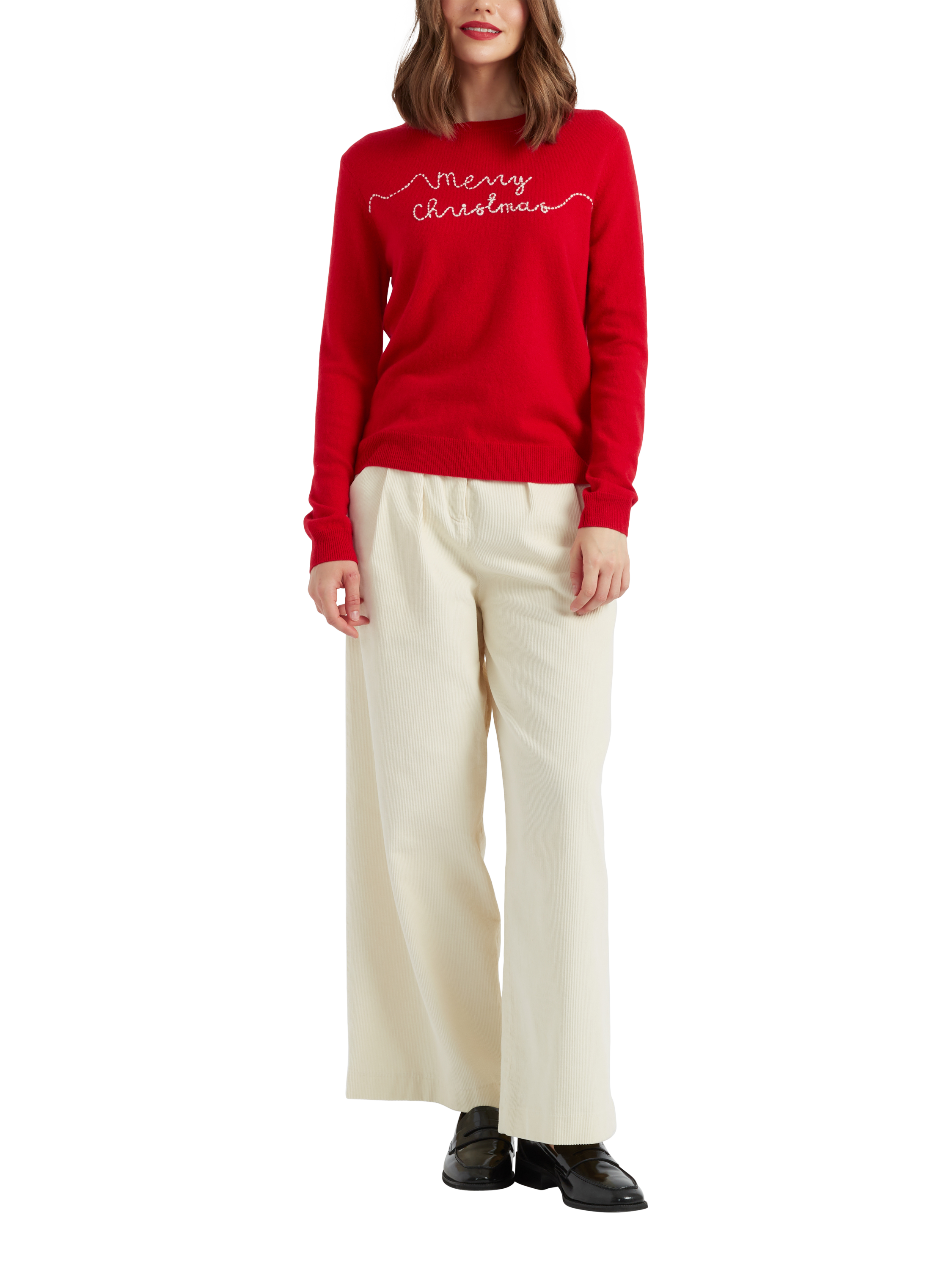 Chinti & Parker Merry Christmas Wool Rich Jumper, Red