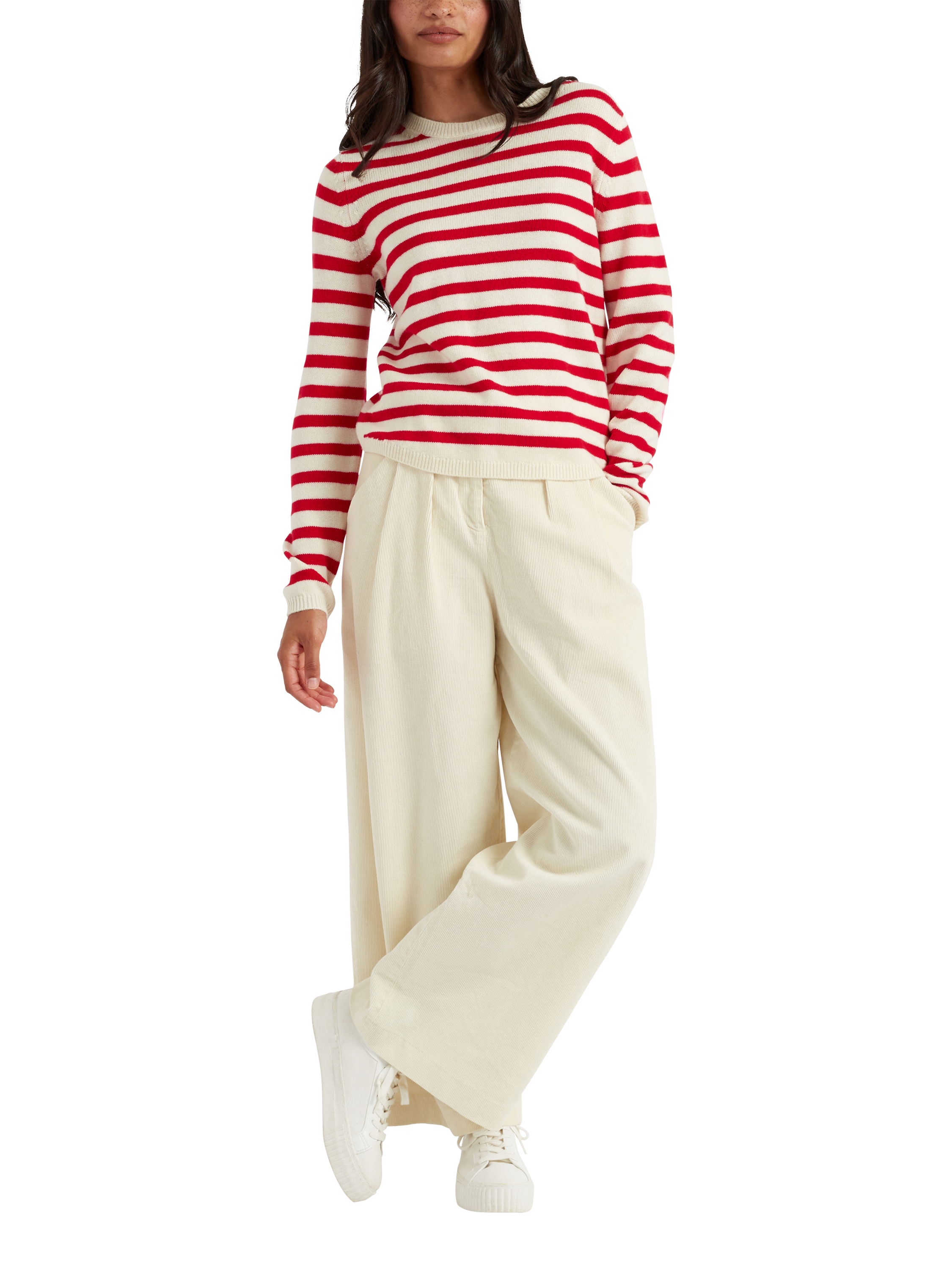 Chinti & Parker Wool & Cashmere Blend Elbow Patch Sweatshirt, Velvet Red