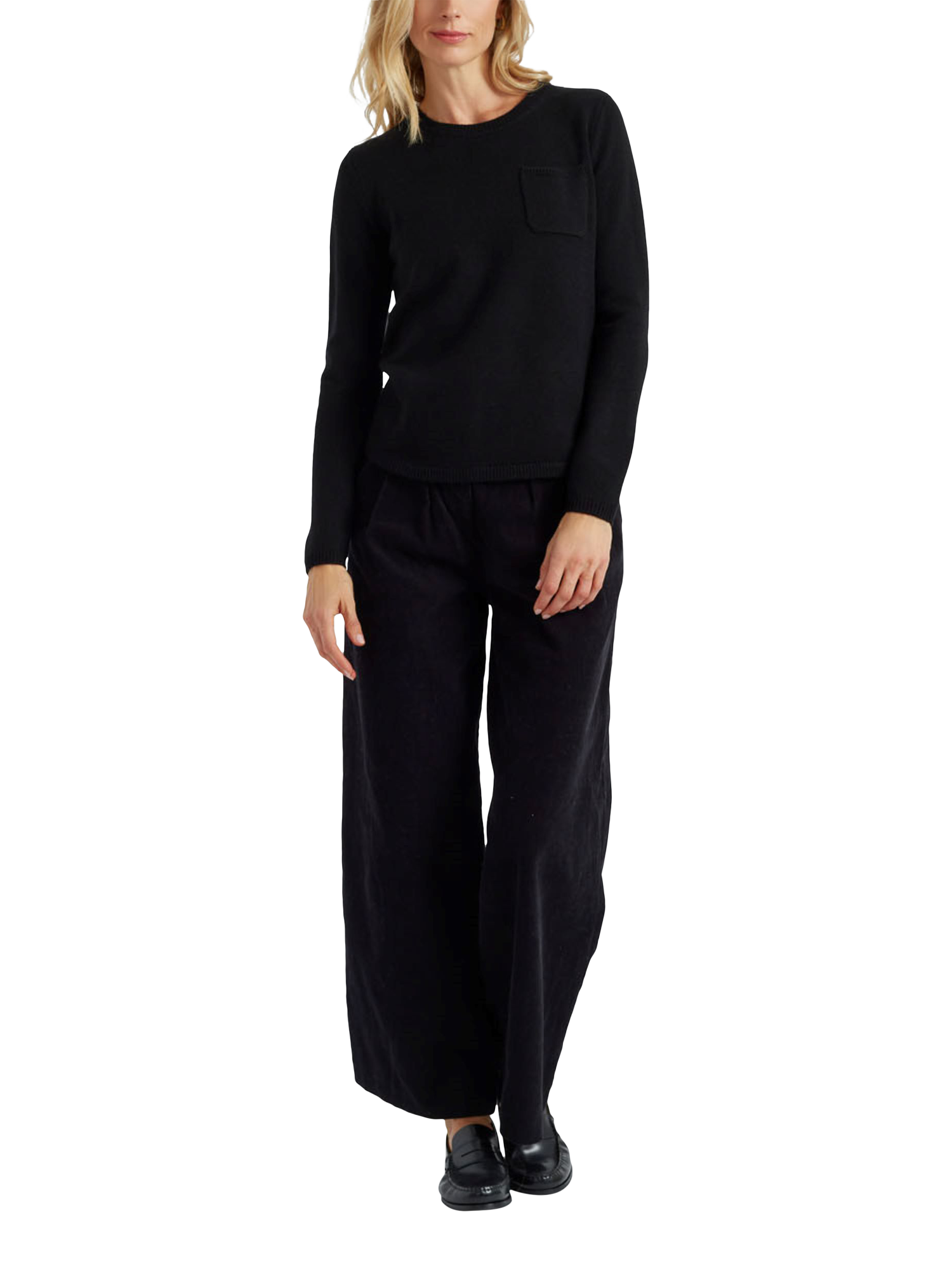 Product image 1 of 4, which shows Chinti & Parker One Pocket Wool Rich Jumper, Black, XS