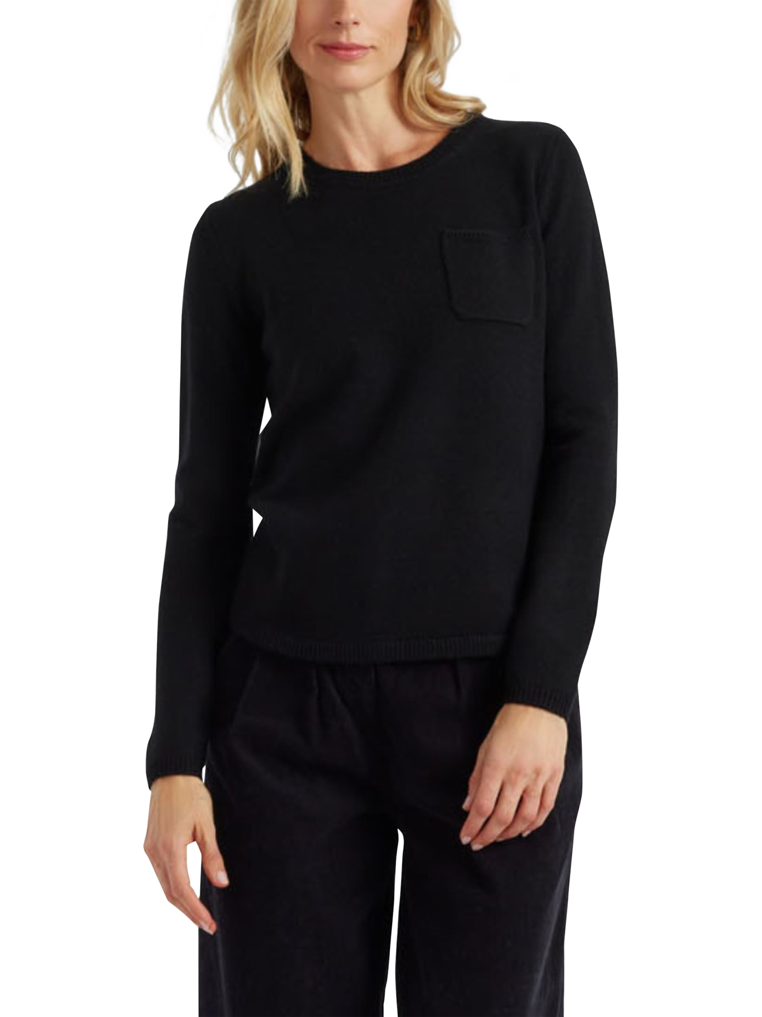 Product image 4 of 4, which shows Chinti & Parker One Pocket Wool Rich Jumper, Black, XS