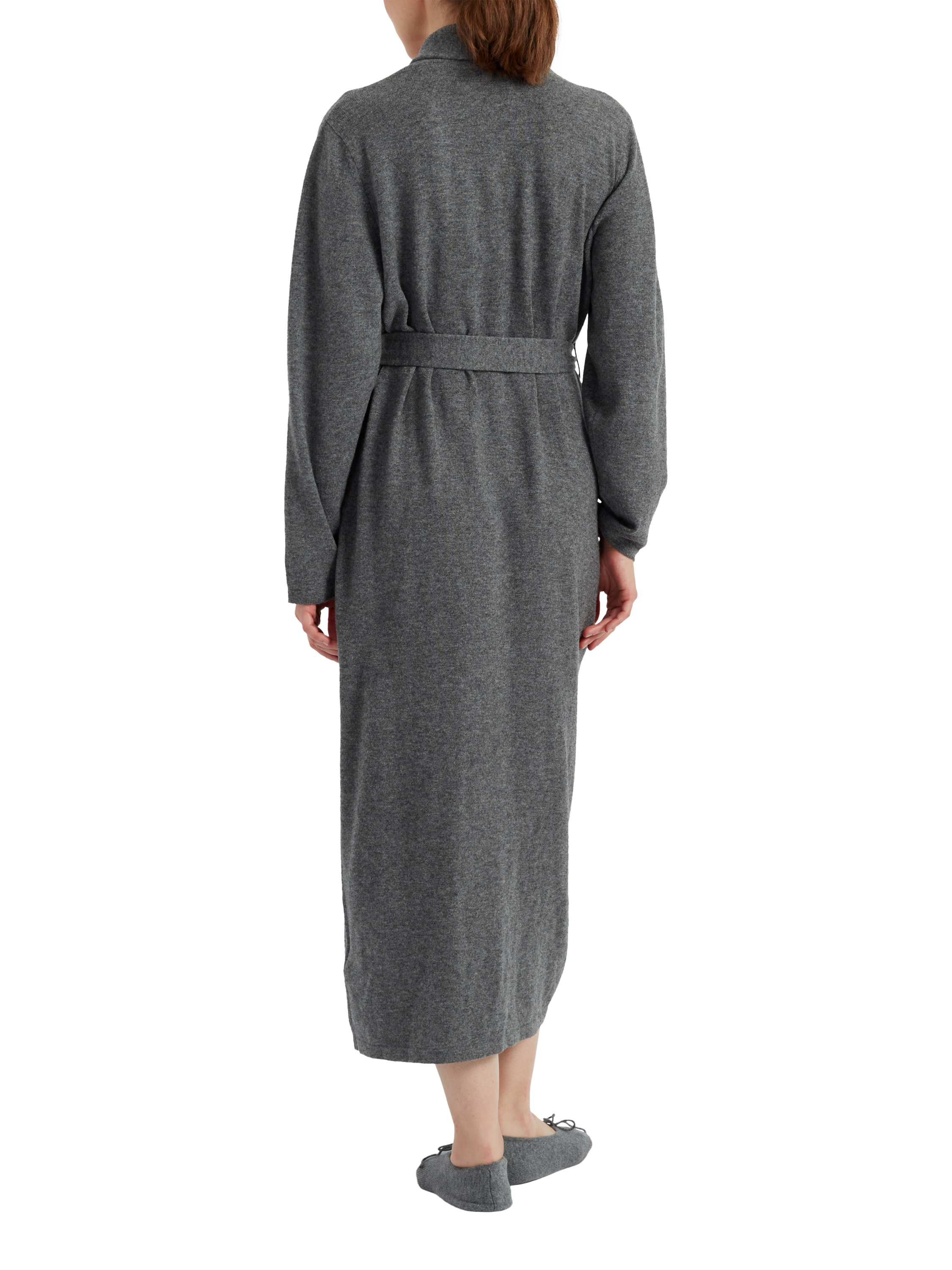 Product image 2 of 2, which shows Chinti & Parker Wool Cashmere Dressing Gown, Grey Marl, M-L