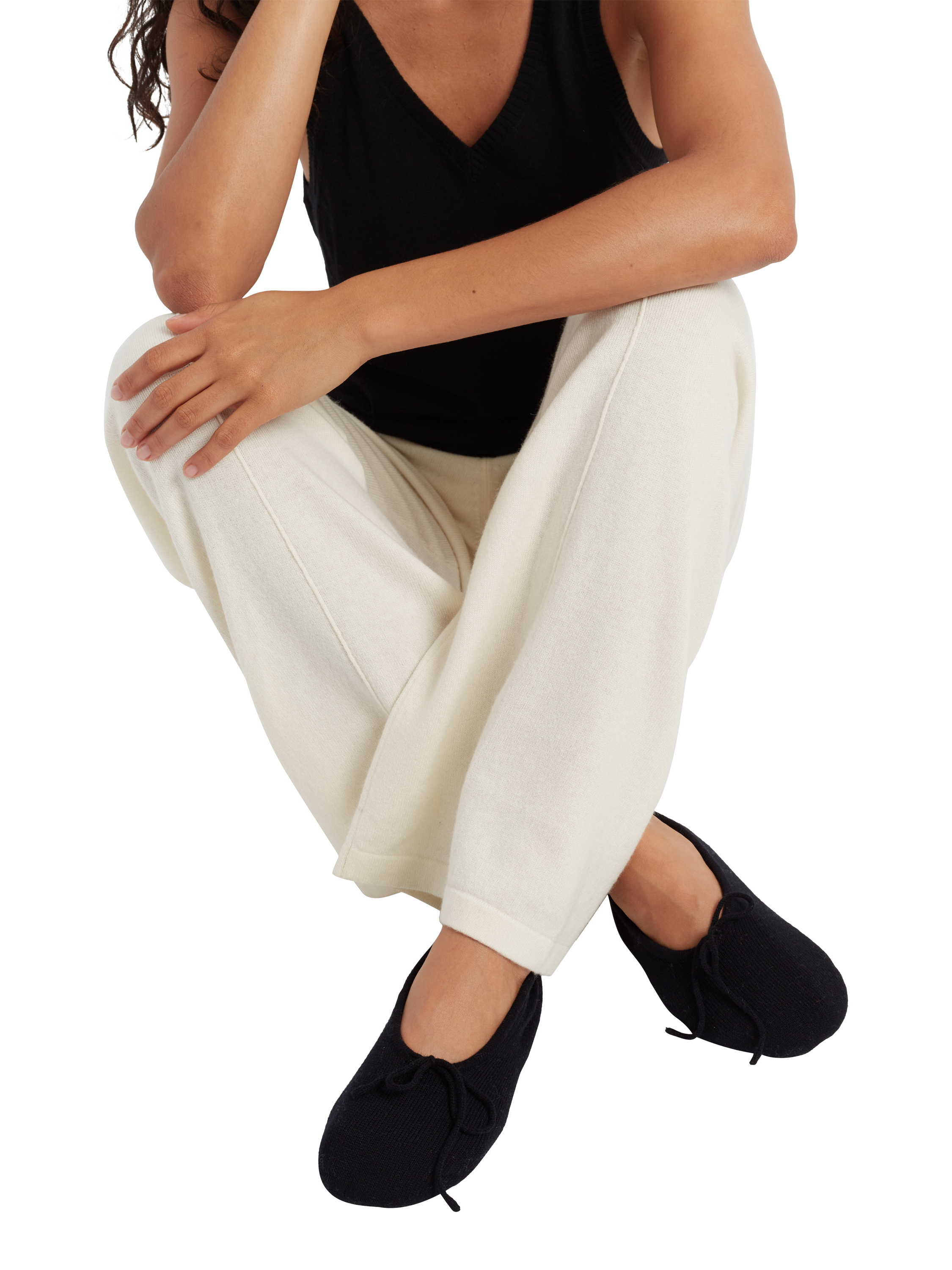 Product image 1 of 1, which shows Chinti & Parker Merino Wool Rich Slippers, Black, M-L