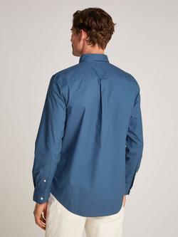 Tommy Hilfiger Cotton Blend Regular Fit Logo Shirt, Aegean Sea - view 2, Aegean Sea