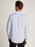 Tommy Hilfiger Poplin Cotton Stripe Shirt, White/Blue
