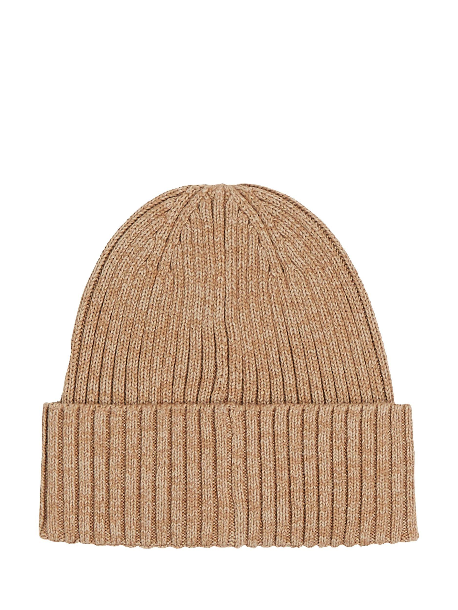 Product image 2 of 3, which shows Tommy Hilfiger Cotton & Cashmere Beanie, Safari Canvas, One Size