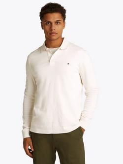 Tommy Hilfiger Long Sleeve Polo Shirt, Ivory Petal, Ivory Petal