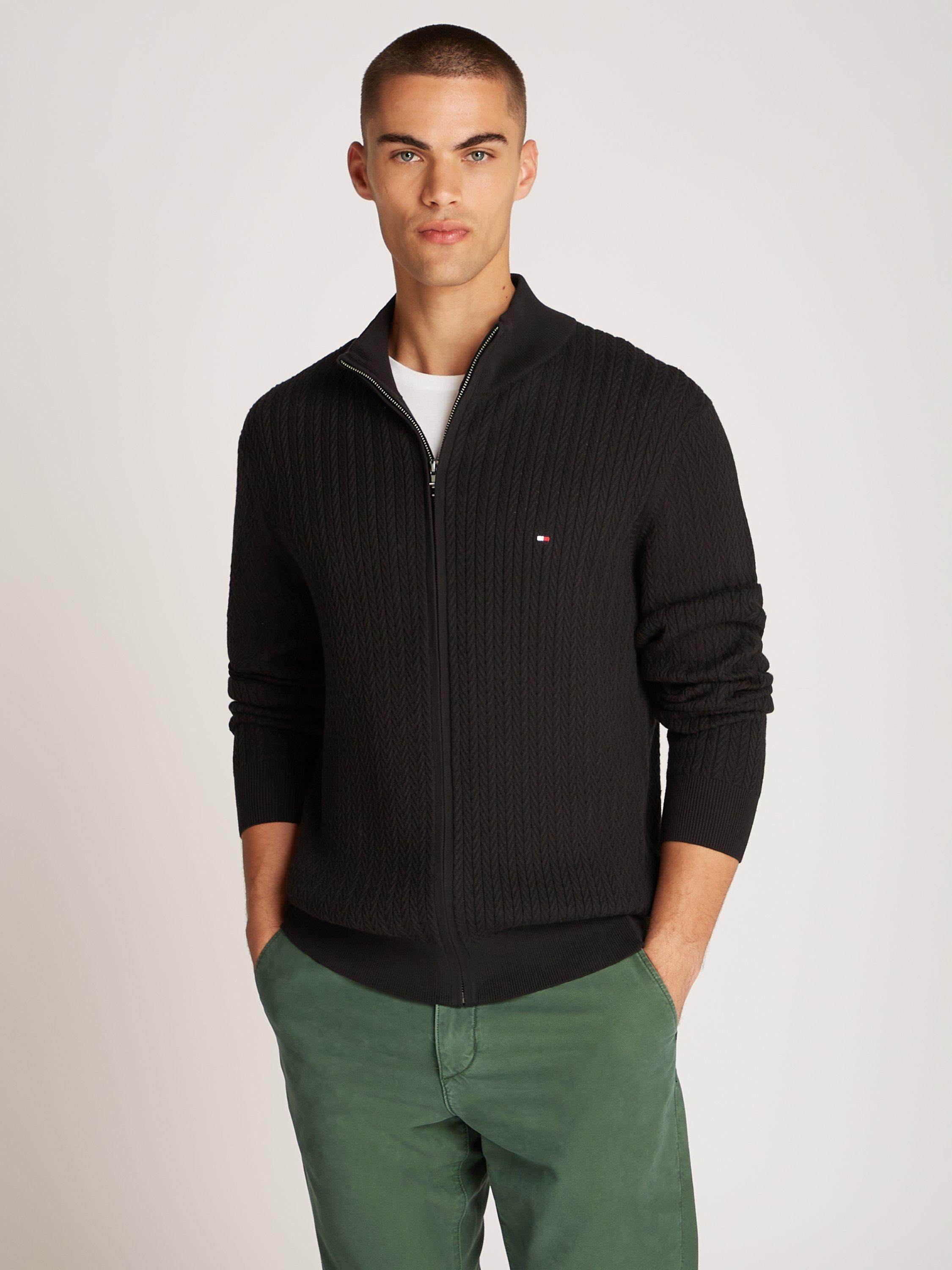 Product image 1 of 6, which shows Tommy Hilfiger Zip Neck Sweater, Black, M