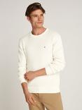 Tommy Hilfiger Herringbone Cotton Jumper, Ivory Petal