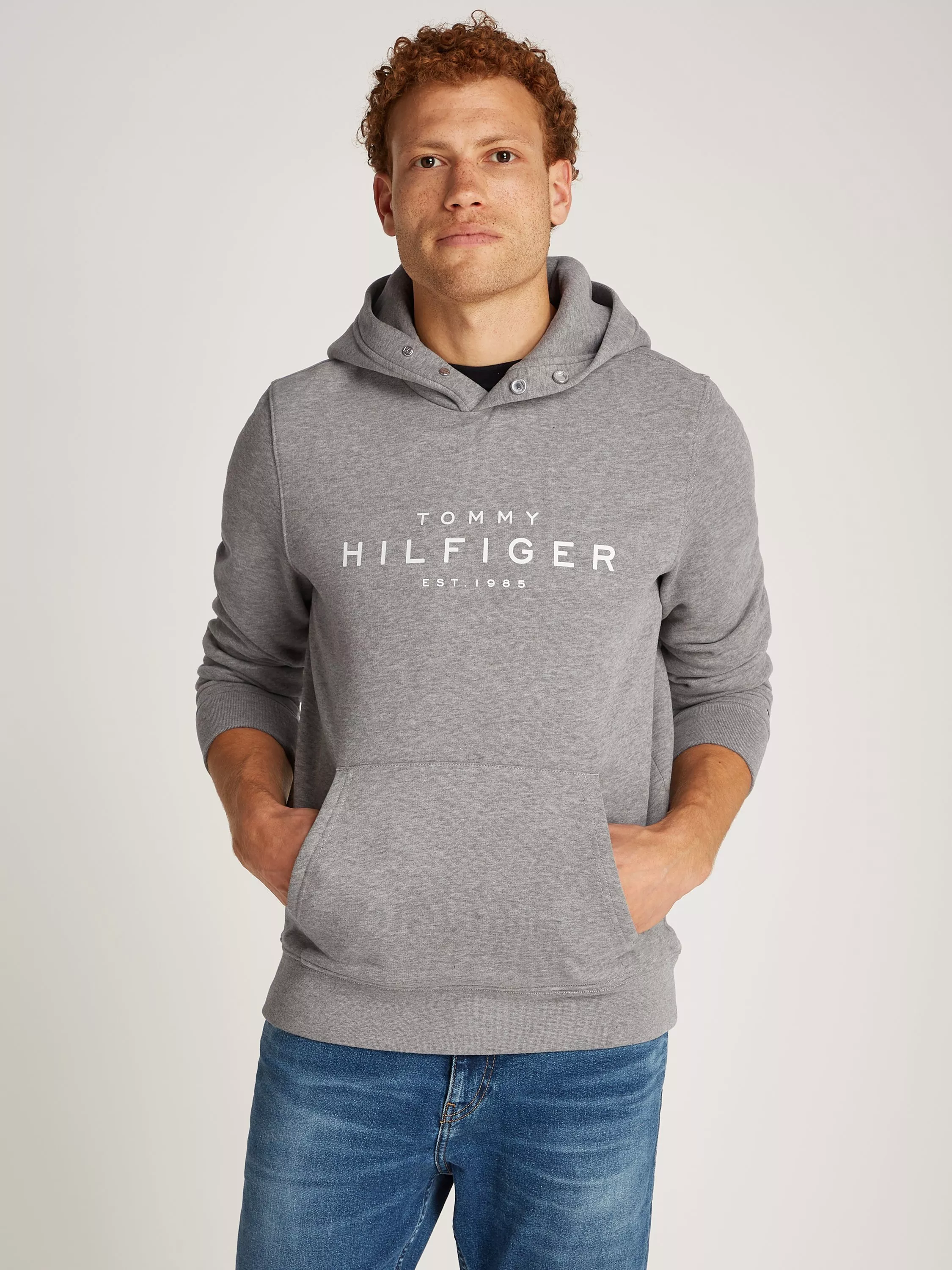 Men s Sweatshirts Hoodies Tommy Hilfiger Grey John Lewis Partners