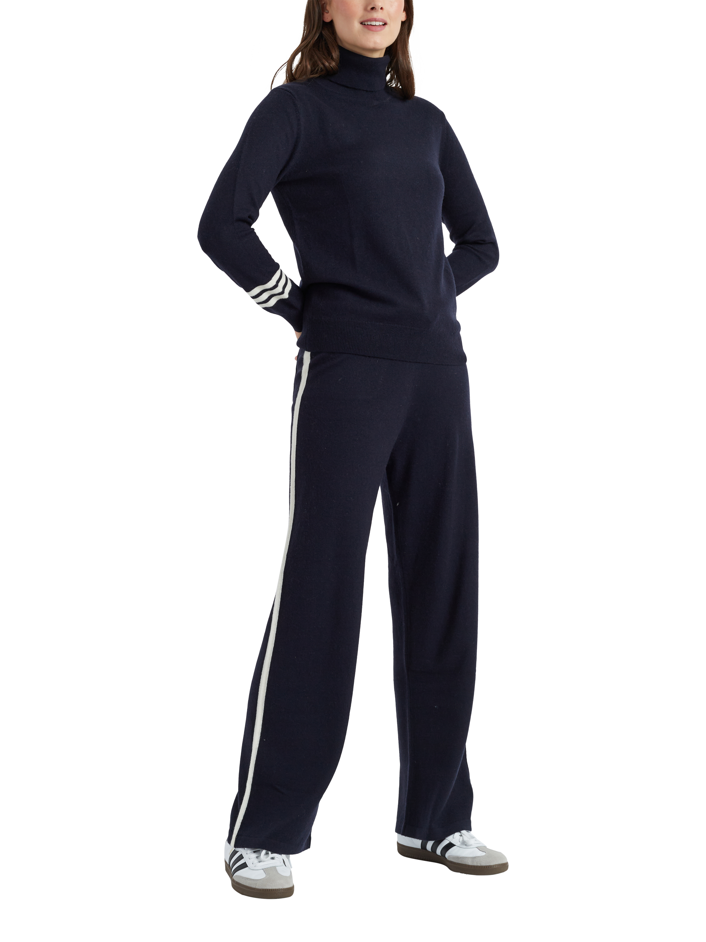 Chinti & Parker Stripe Cuff Wool Rich Jumper