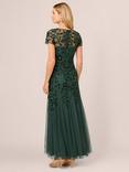Adrianna Papell Beaded Godet Maxi Dress, Dusty Emerald