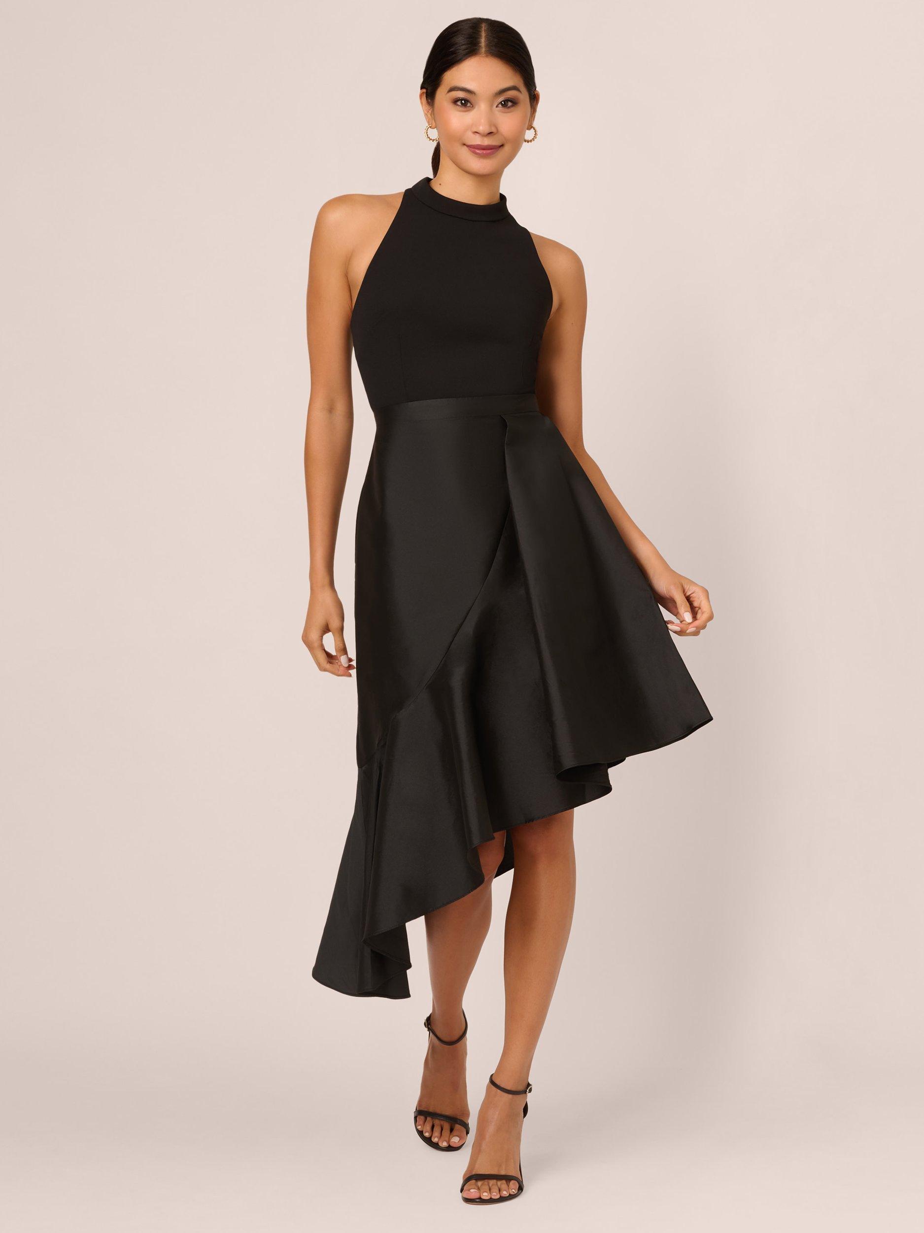 Adrianna Papell Crepe Taffeta Dress, Black