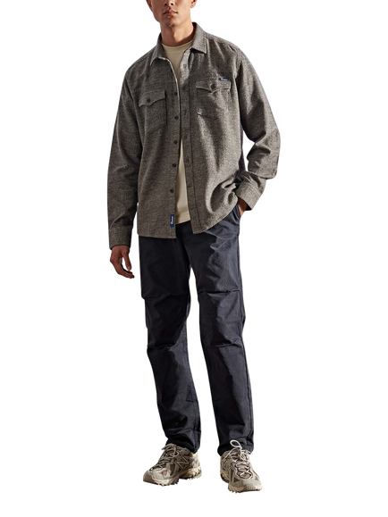 Penfield Cotton Regular Fit Textured Herringbone Overshirt, Mid Grey Heather - view 2, Mid Grey Heather