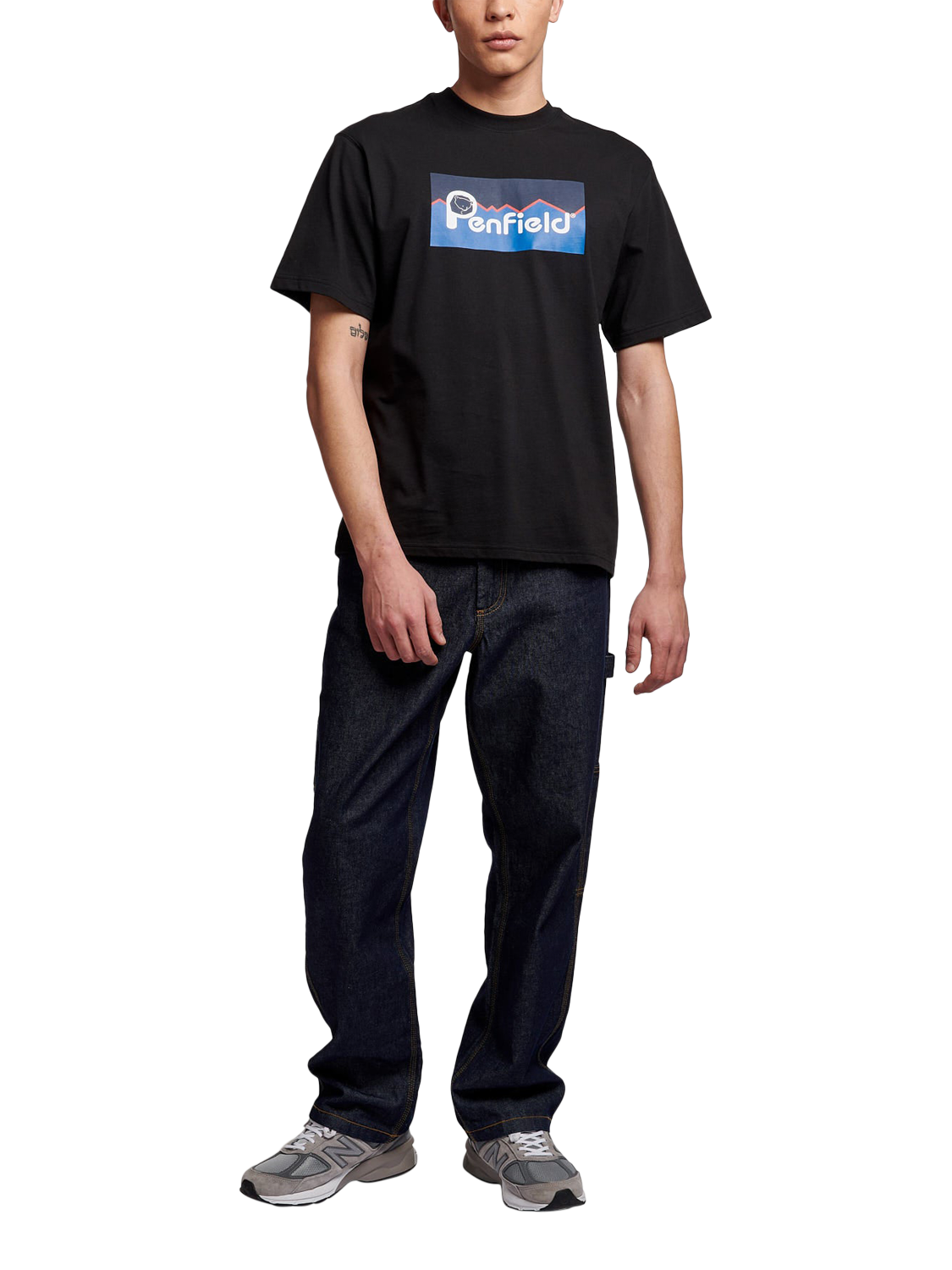 Product image 2 of 6, which shows Penfield Cotton Regular Fit Short Sleeve Logo T-Shirt, Black, S