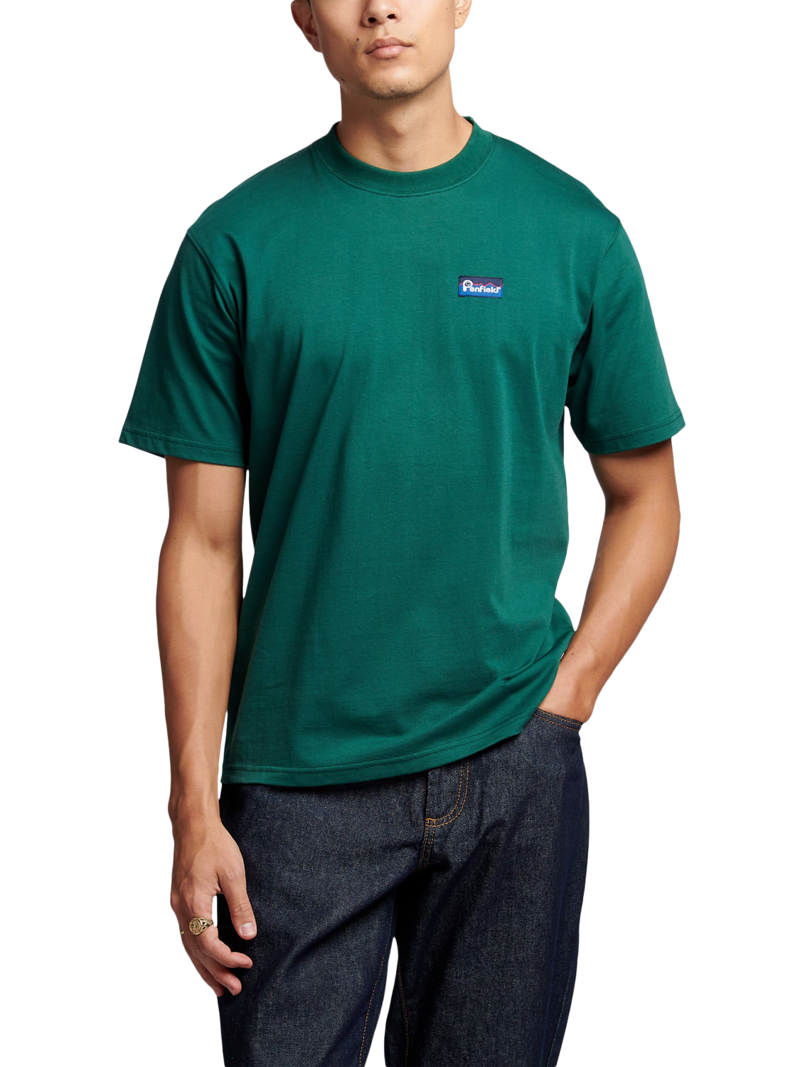Product image 1 of 7, which shows Penfield Cotton Regular Fit Short Sleeve T-Shirt, June Bug, S