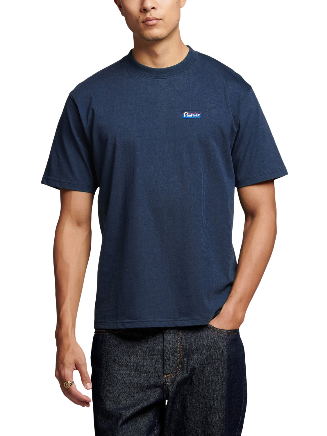 Product image 1 of 5, which shows Penfield Cotton Regular Fit Short Sleeve T-Shirt, Navy Blazer, S