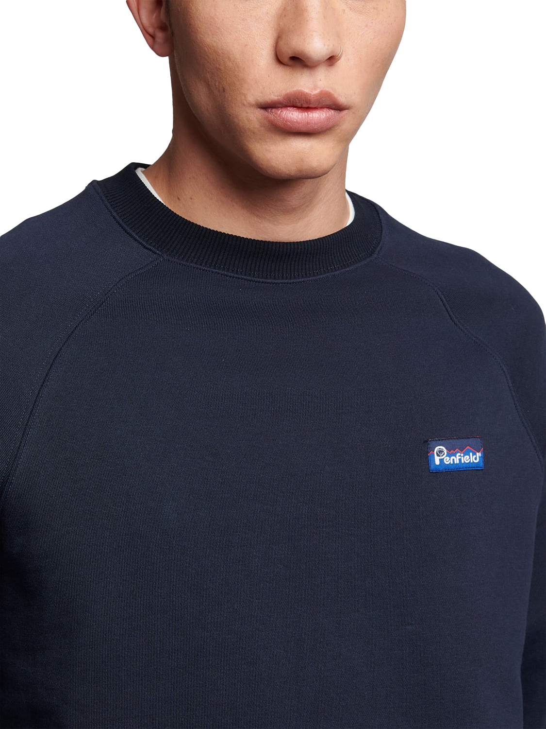 Product image 3 of 9, which shows Penfield Box Logo Sweatshirt, Navy Blazer, S