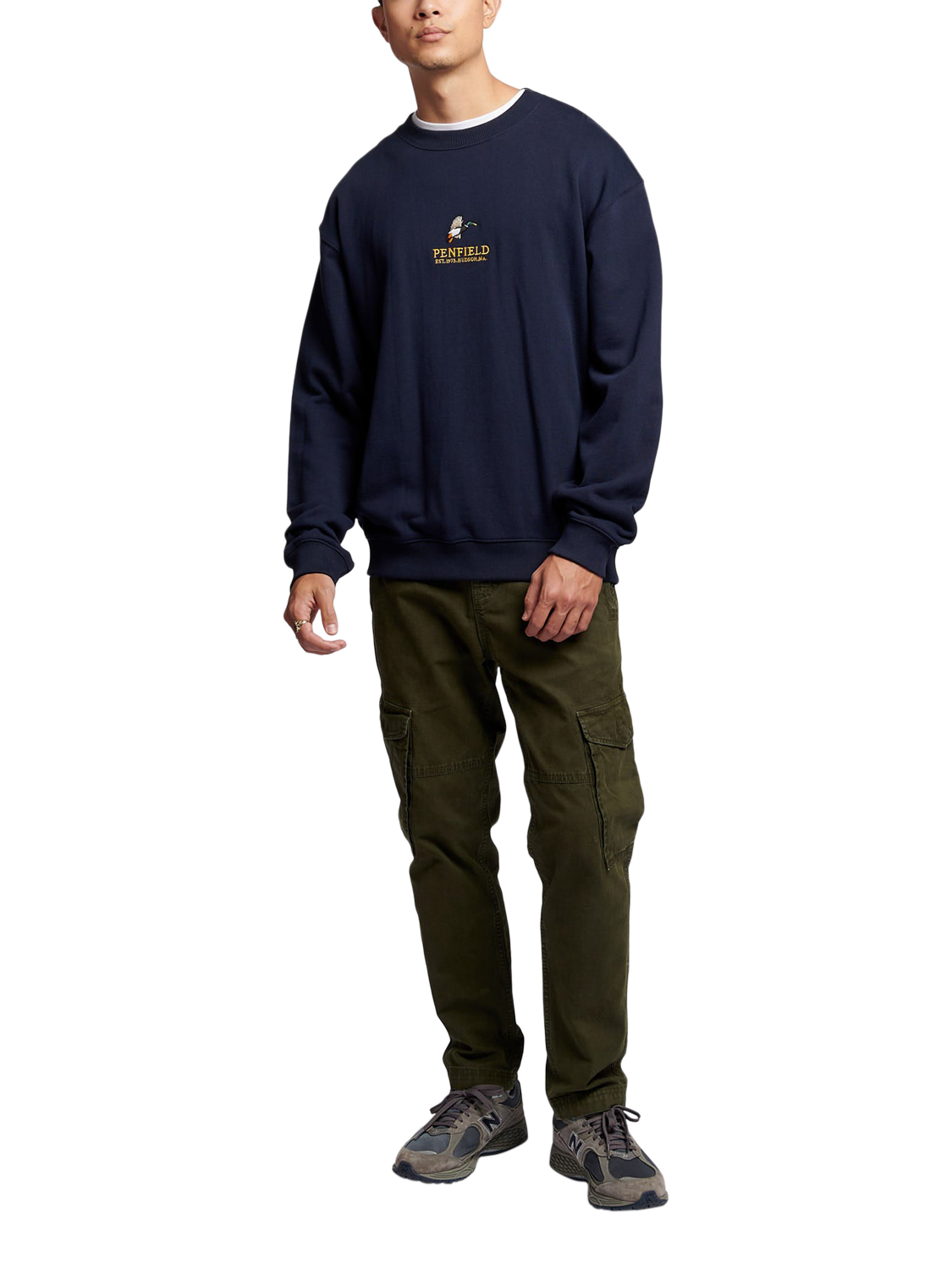 Product image 2 of 6, which shows Penfield Cotton Mallard Logo Sweatshirt, Navy Blazer, S