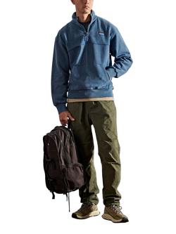 Penfield Washed Panelled Funnel Neck Sweatshirt, Navy Blazer - view 2, Navy Blazer