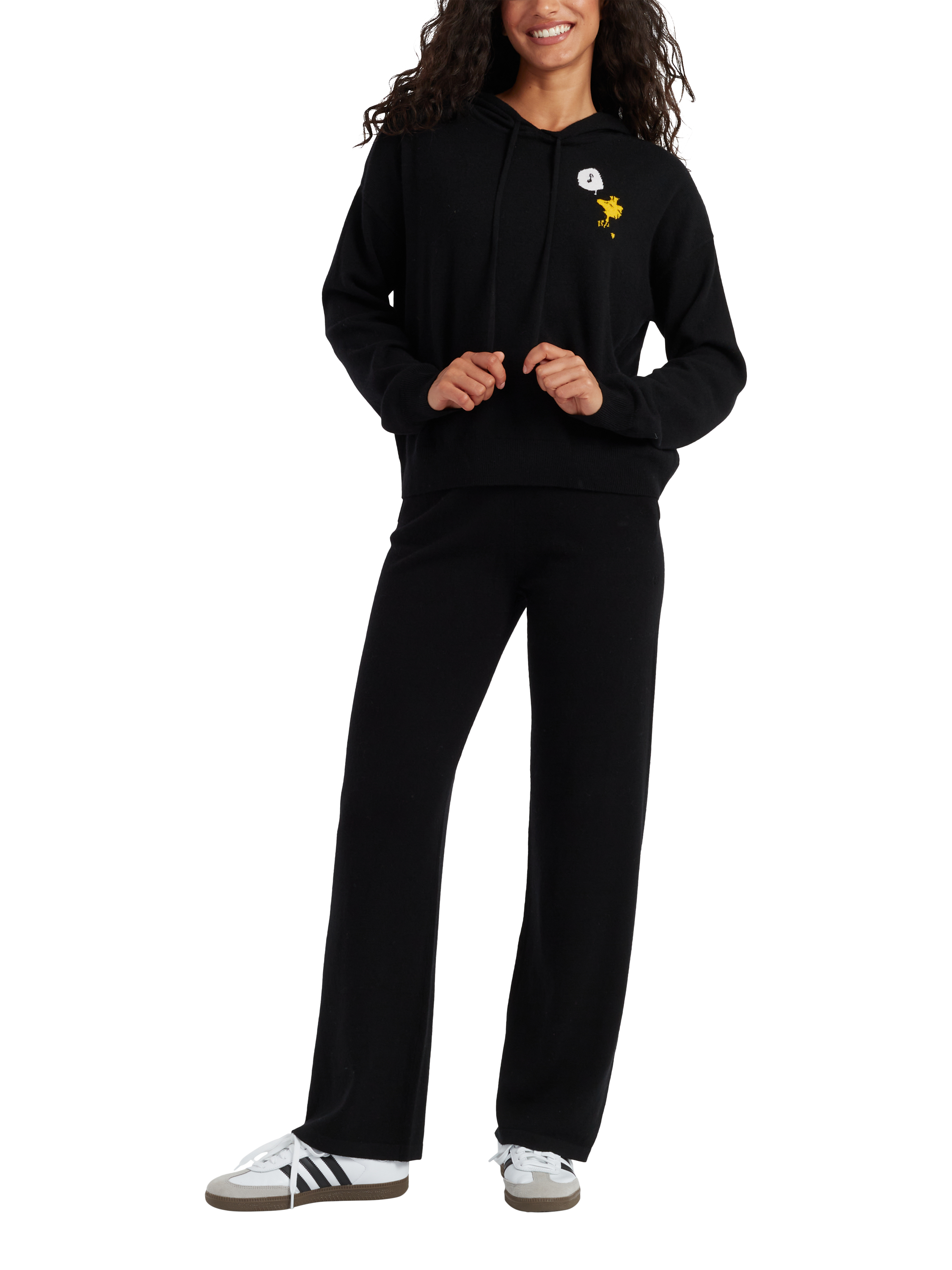 Chinti & Parker Snoopy Music Wool Rich Hoodie, Black