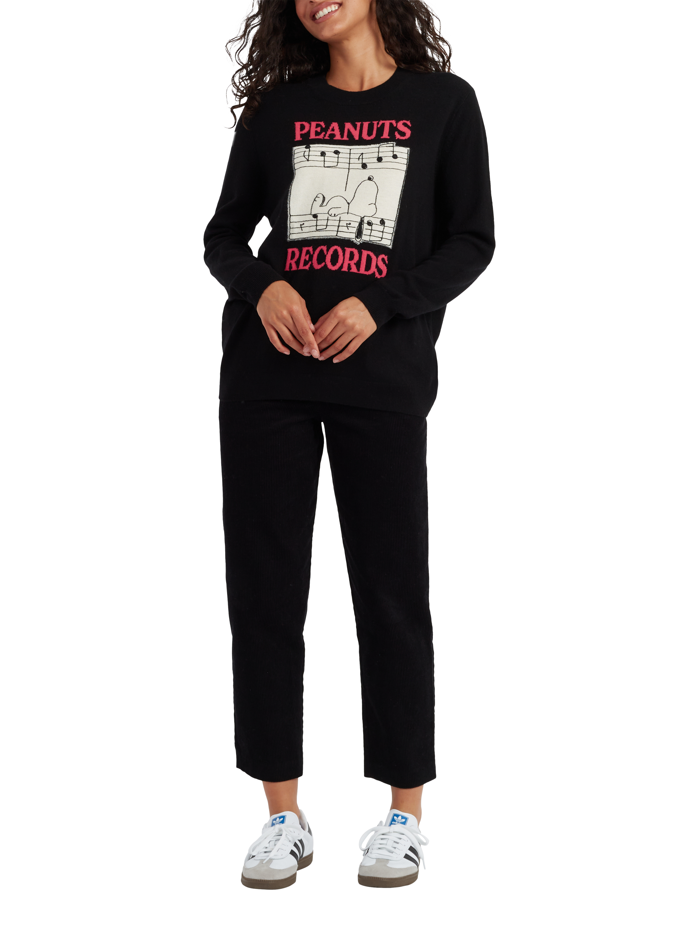 Chinti & Parker Snoopy Records Wool Rich Jumper, Black