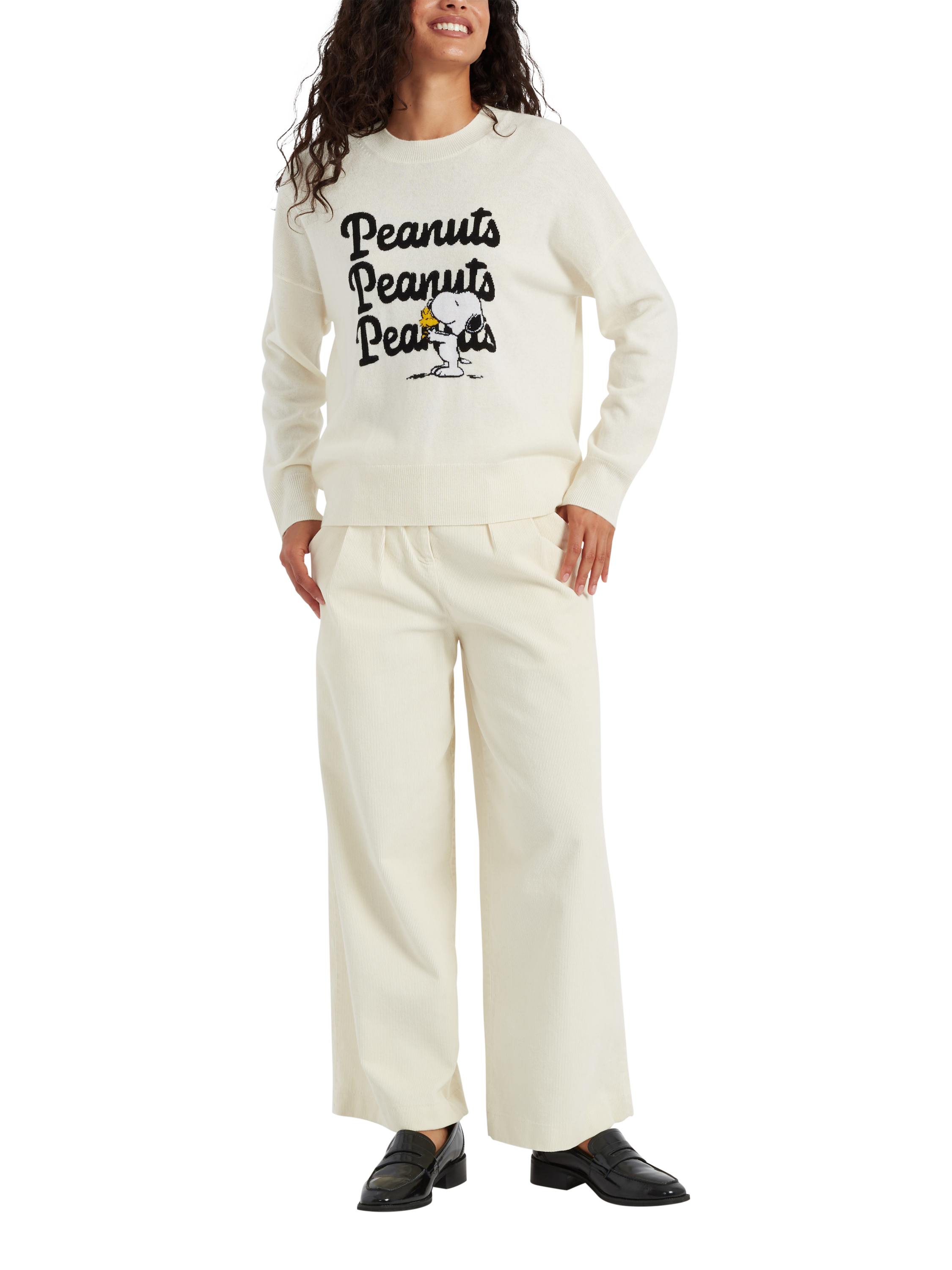 Chinti & Parker Peanuts Snoopy Wool Rich Jumper, Cream