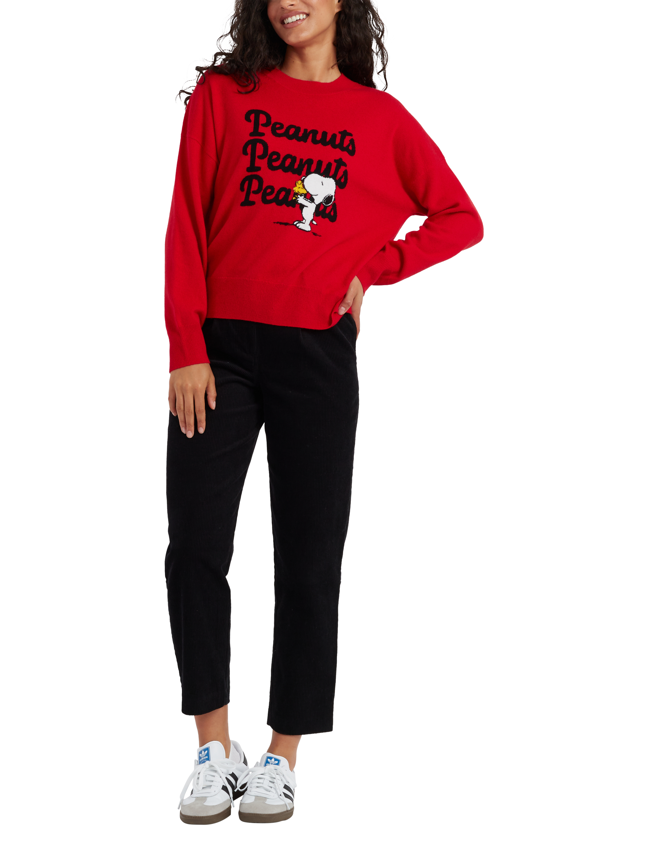 Chinti & Parker Peanuts Snoopy Wool Rich Jumper, Velvet Red