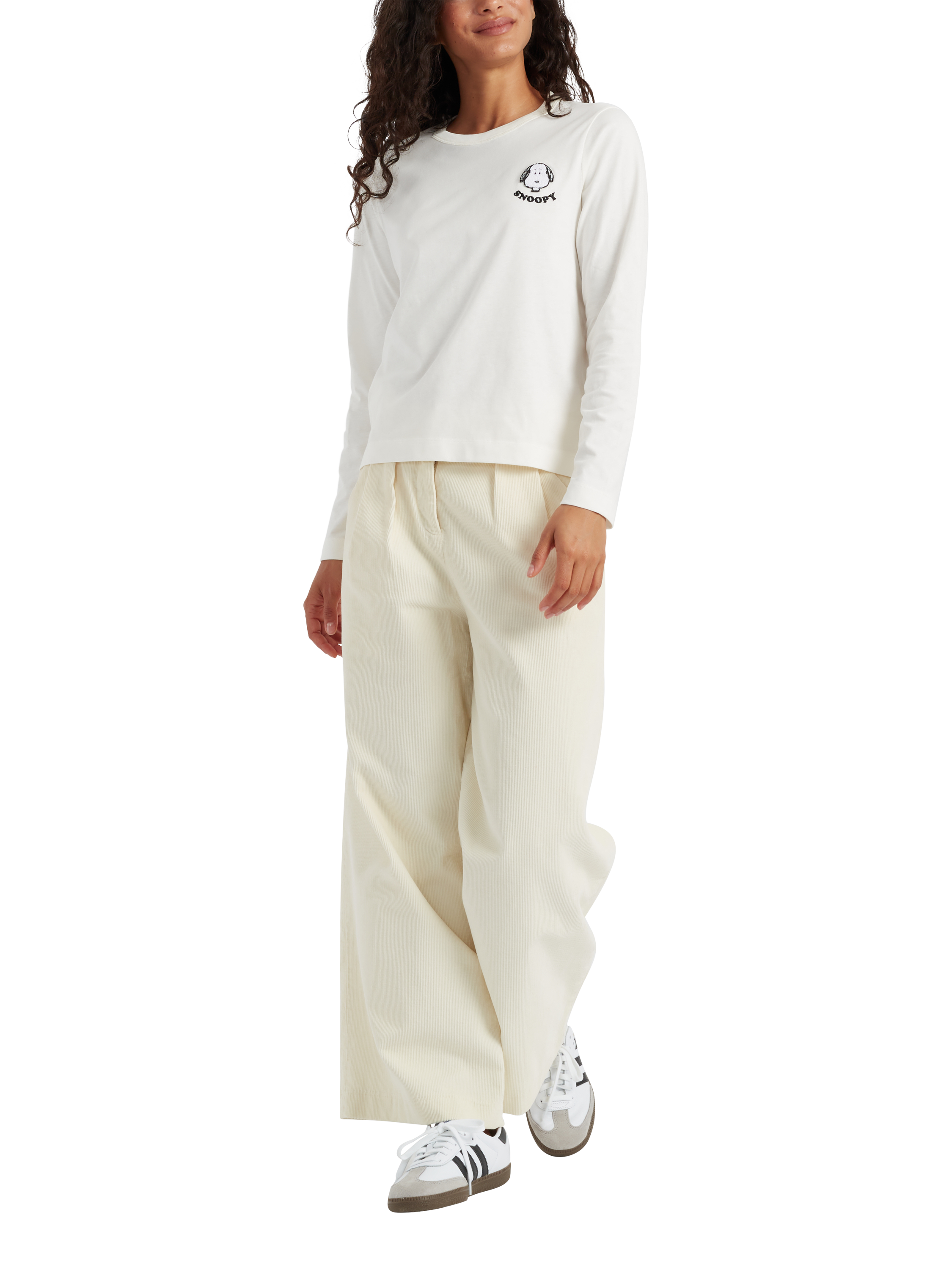 Product image 1 of 3, which shows Chinti & Parker Snoopy Badge Top, Cream, XS