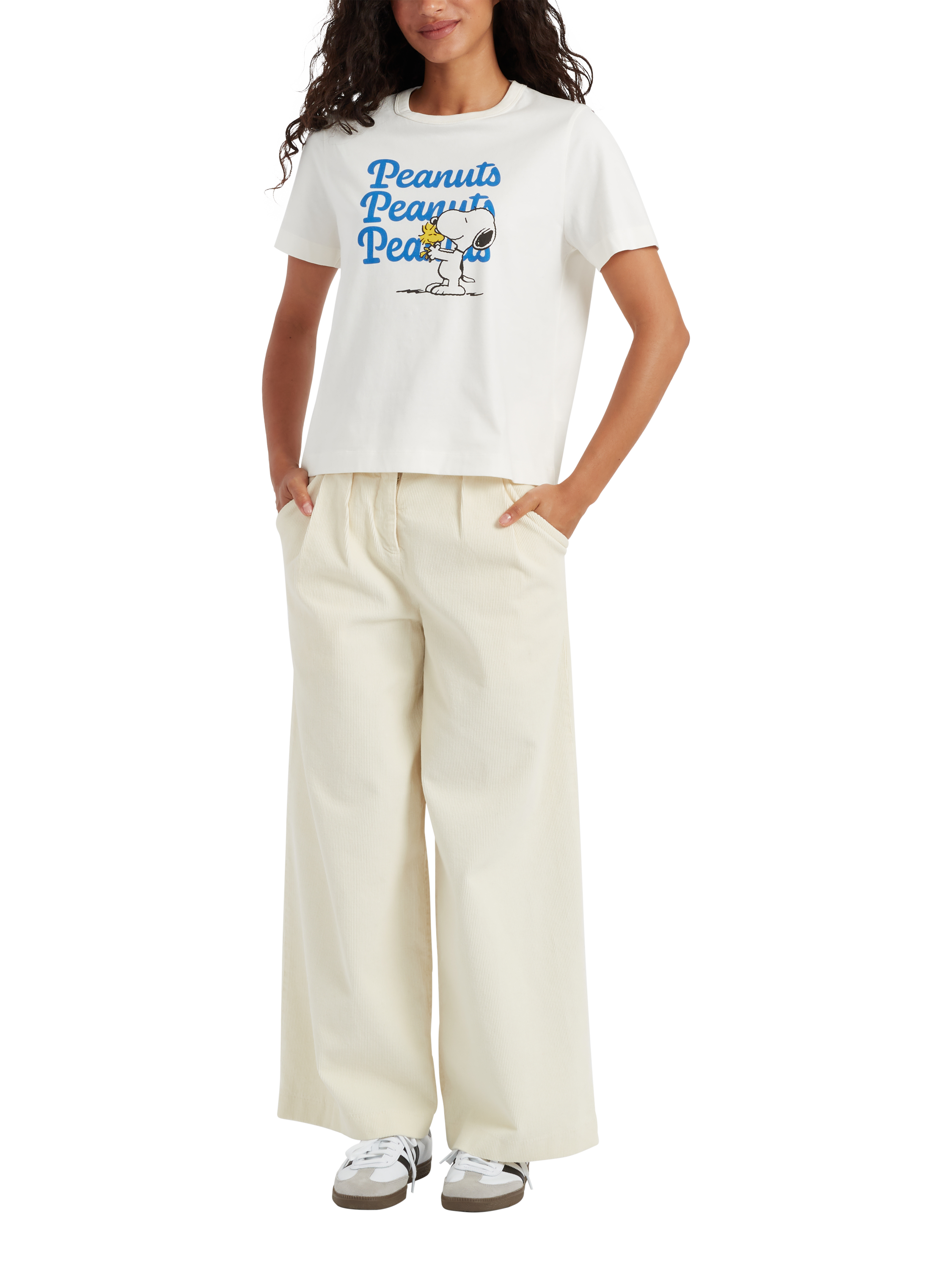 Chinti & Parker Snoopy & Woodstock T-Shirt, Cream