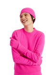 Chinti & Parker Wool & Cashmere Blend Gloves, Hot Pink