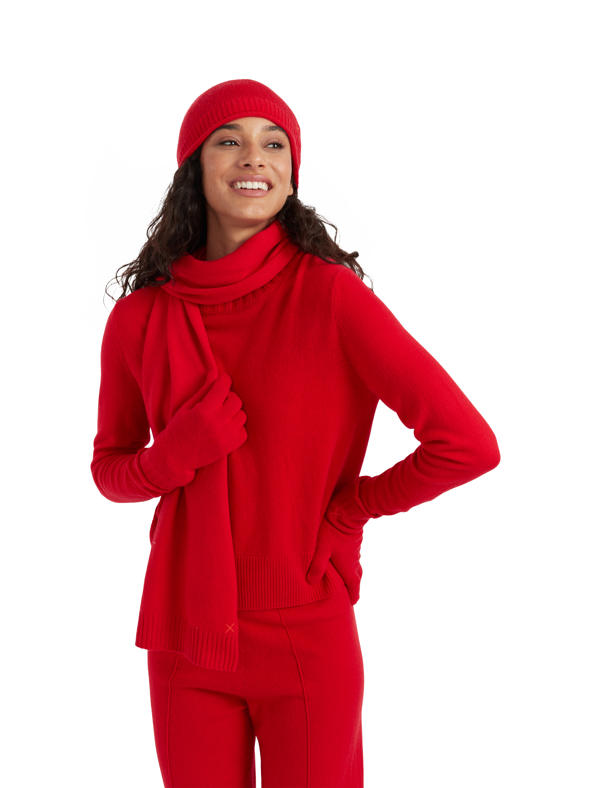 Product image 2 of 2, which shows Chinti & Parker Wool Cashmere Scarf, Velvet Red, One Size