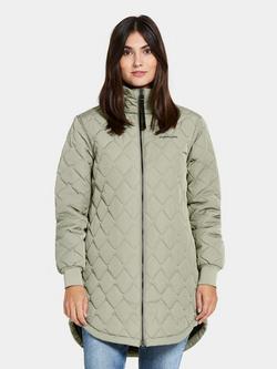 Didriksons Gabbi Water Resistant Quilted Parka Jacket, Wilted Leaf, Wilted Leaf