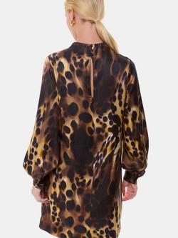 Whistles Misty Leopard Cleo Dress, Multi - view 2, Multi