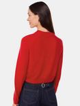 Whistles Cashmere Crop Crew Jumper, Red
