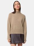 Whistles Cashmere Funnel Neck Jumper, Oatmeal
