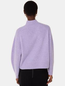 Whistles Wool Funnel Neck Knit - view 2, Lilac