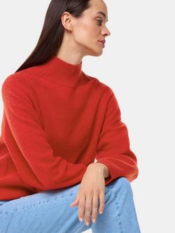 Whistles Wool Funnel Neck Knit, Red