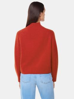 Whistles Wool Funnel Neck Knit - view 2, Red