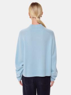 Whistles Wool Funnel Neck Knit - view 2, Pale Blue