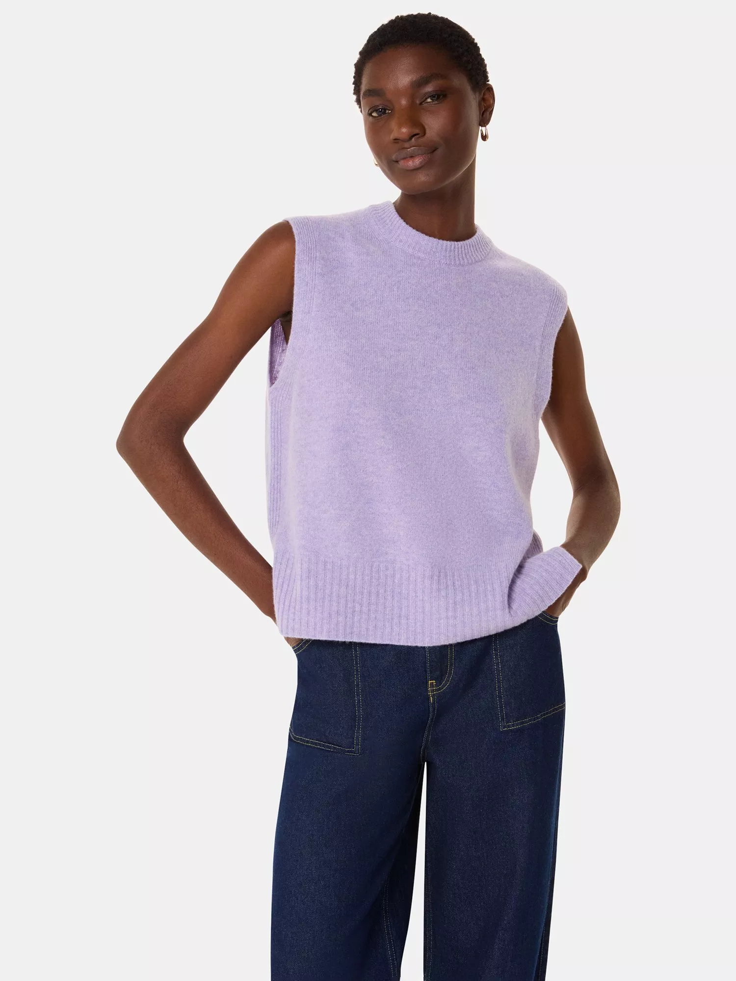 Whistles Wool Sleeveless Tank, Lilac