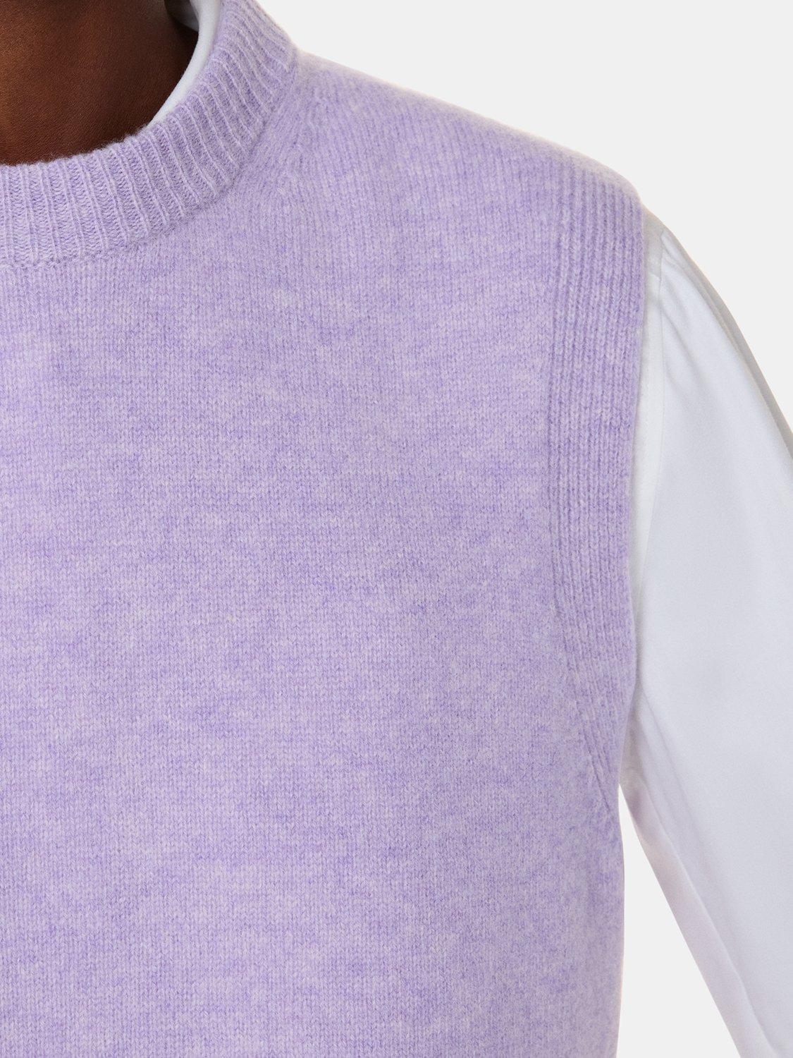 Product image 4 of 5, which shows Whistles Wool Sleeveless Tank, Lilac, L