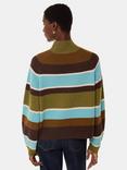 Whistles Stripe Funnel Neck Pure Wool Jumper, Multi