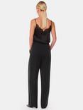 Whistles Quinn Sequin Stripe Straight Leg Trousers, Black