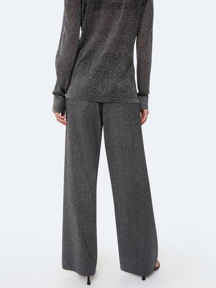 Whistles Sparkle Knitted Trousers, Black/Multi - view 2, Black/Multi