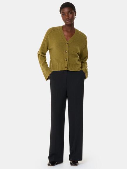 Whistles Ultimate Crepe Trousers, Black, Black