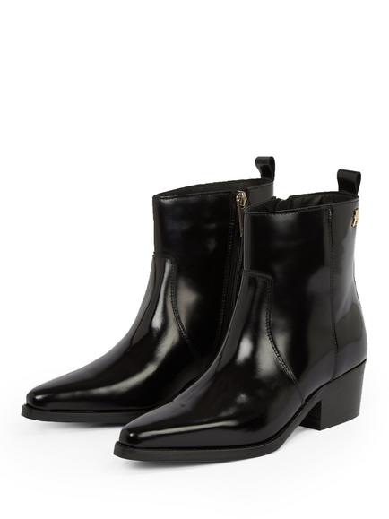 Tommy Hilfiger Leather Cowboy Boots, Black - view 2, Black