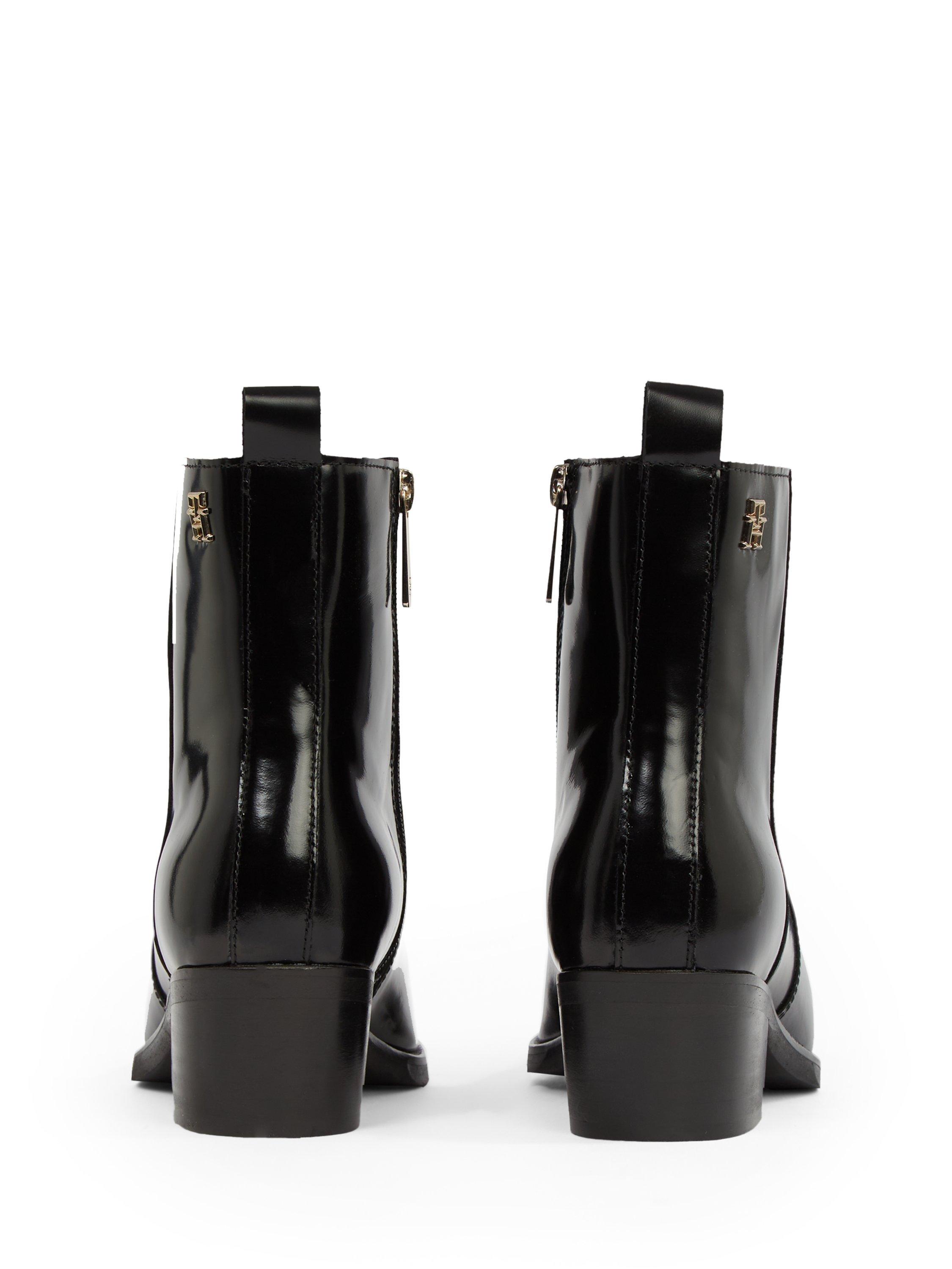 Product image 4 of 6, which shows Tommy Hilfiger Leather Cowboy Boots, Black, EU36