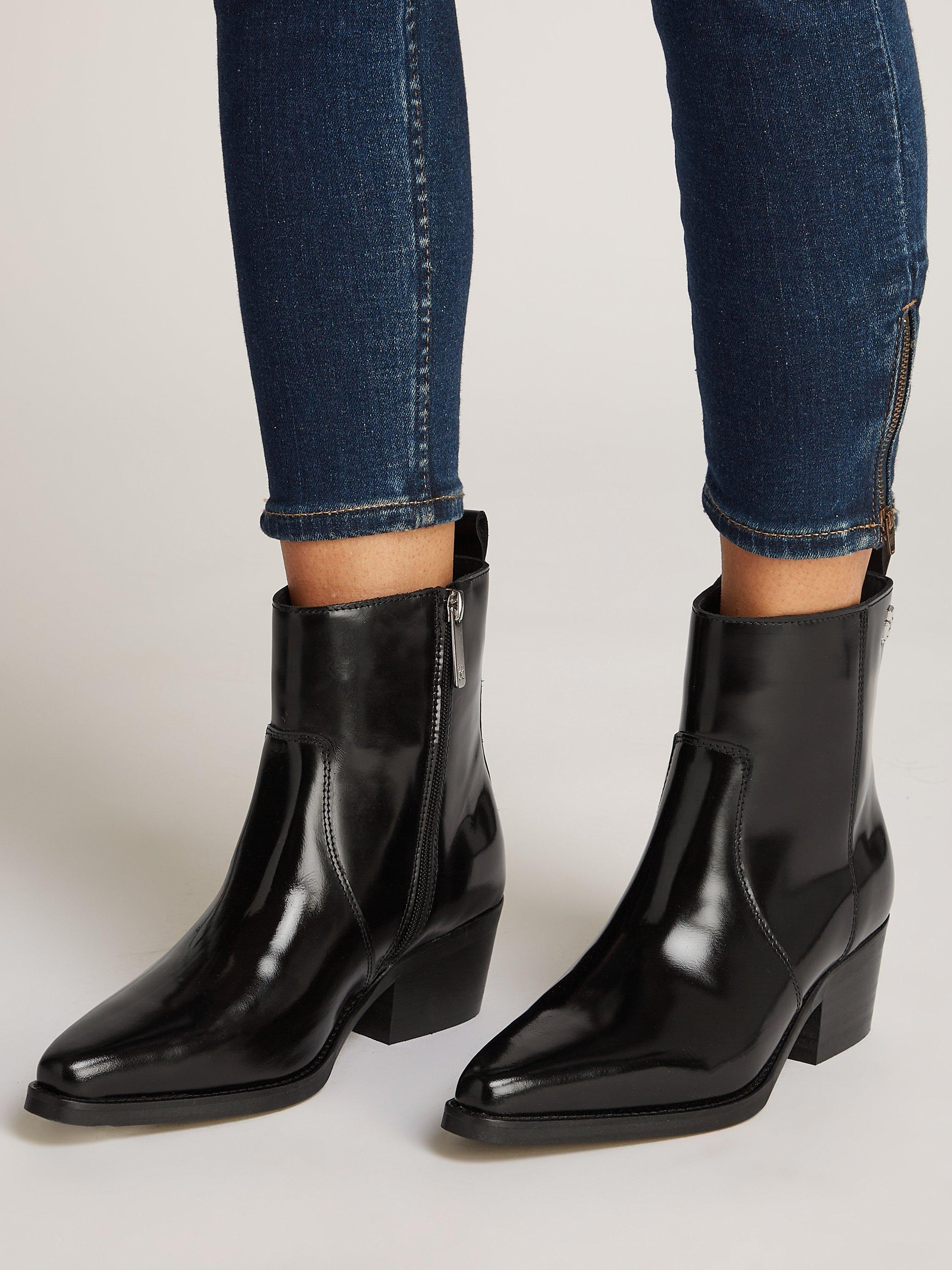 Product image 5 of 6, which shows Tommy Hilfiger Leather Cowboy Boots, Black, EU36