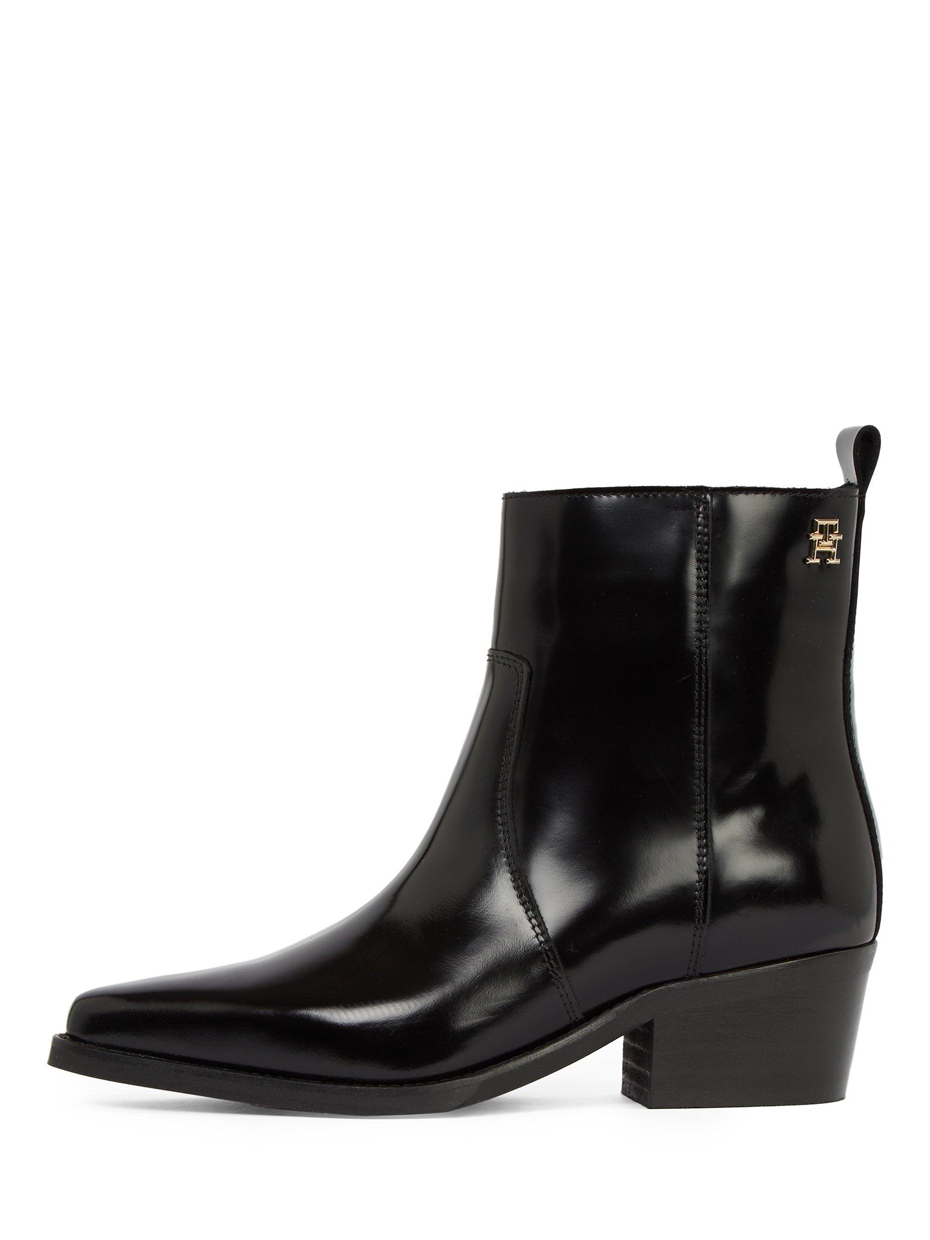 Product image 6 of 6, which shows Tommy Hilfiger Leather Cowboy Boots, Black, EU36